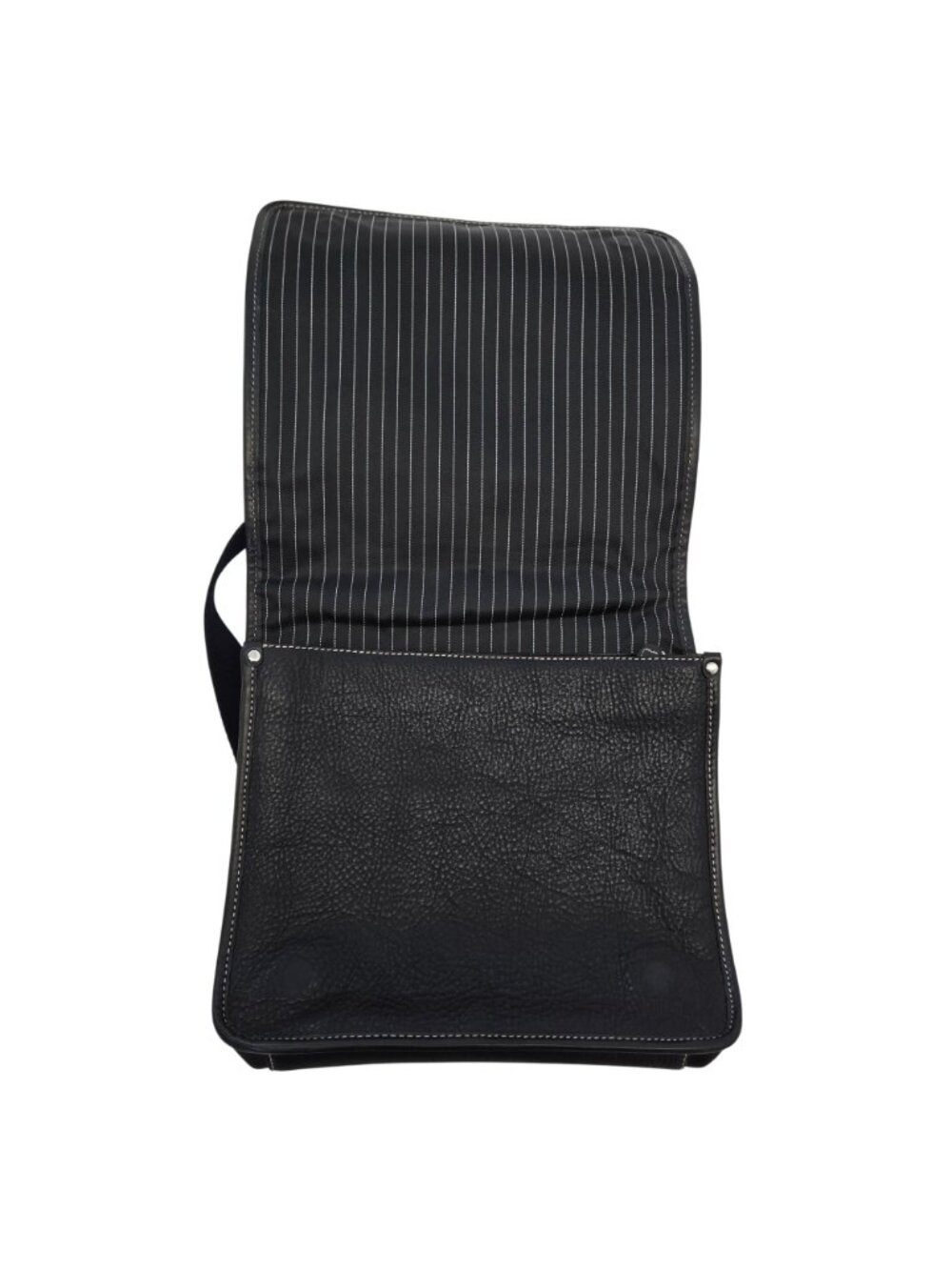 Brooks Brothers Pebble Leather Laptop Messenger Bag View 4